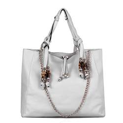 1:1 Gucci 232942 Jungle Large Tote Bags-White Leather - Click Image to Close